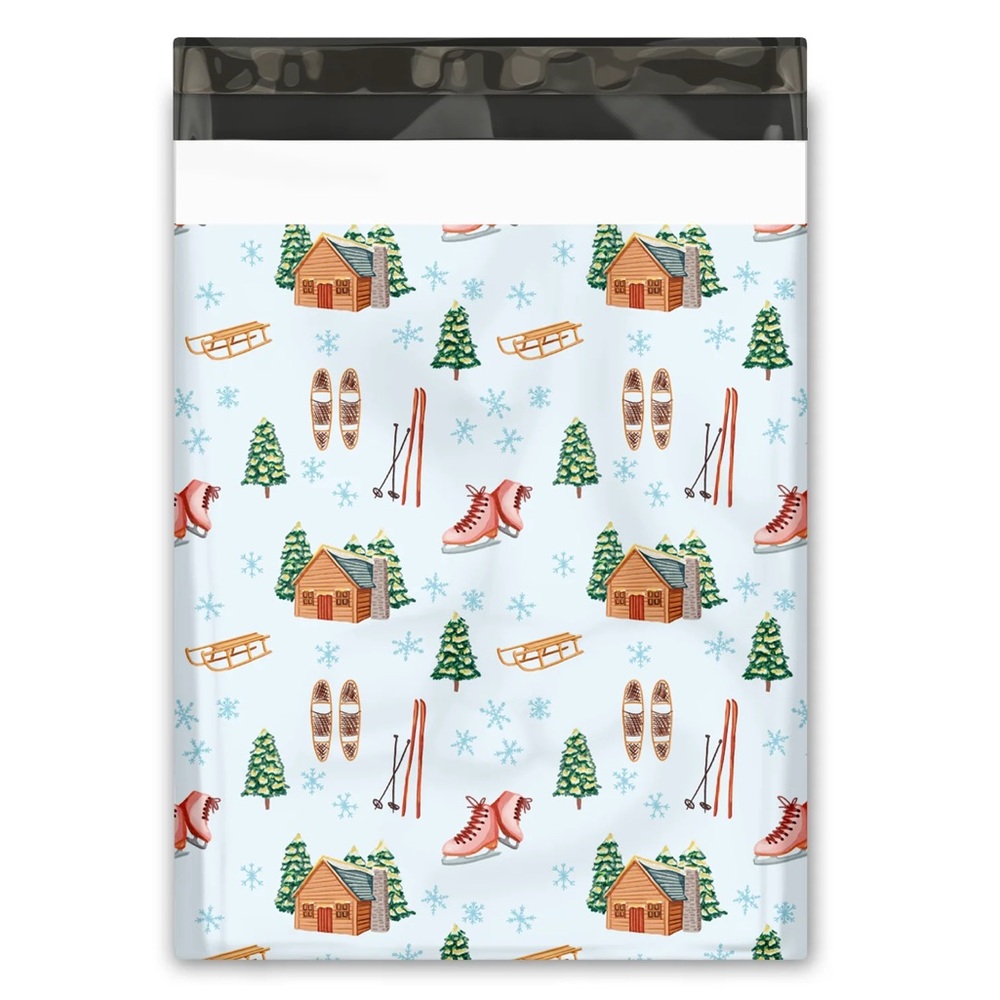 Christmas Snowfall Day Poly Mailers 10x13 Pack of 25 - Picture 1 of 9